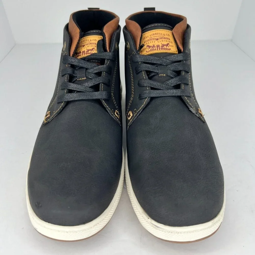 Levis Mens 51927941A Black Goshen Waxed Lace Up High Top Size 13 Ankle Sneakers